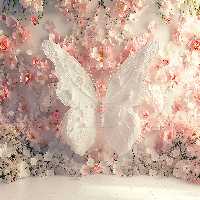 بک دراپ عکاسی عروس و داماد با گلهای صورتی | گرافیک با طعم تربچه