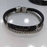 دستبند چرم-استیل