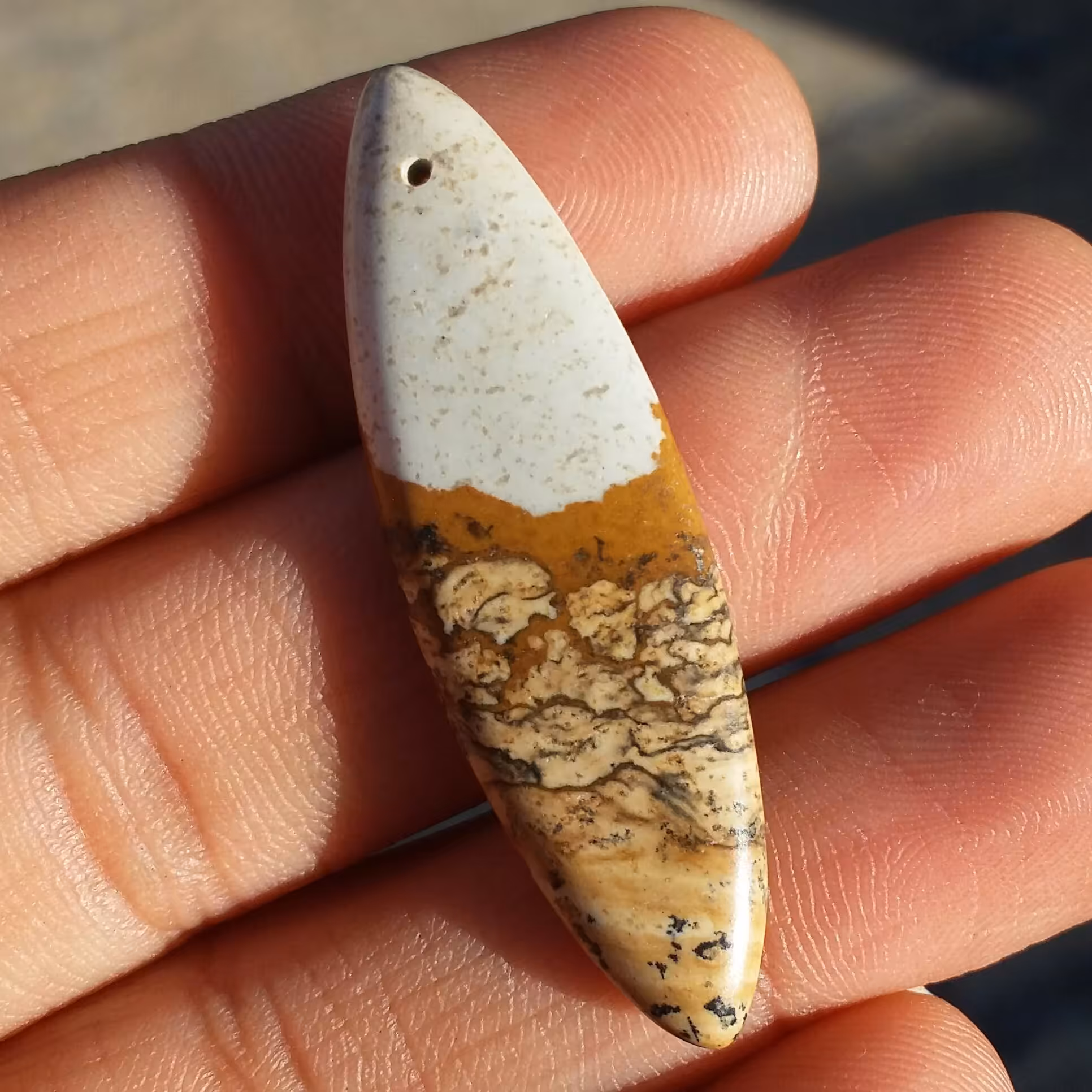 نگین سوراخ دار و دو طرفه سنگ جاسپر طبیعی و زیبا 
خوش تراش و خوش رنگ 
شاهکار خلقت 100 درصد طبیعی
کد: 9318