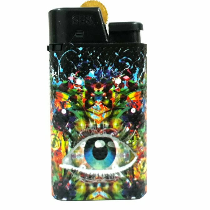 فندک طرح چشم با بدنه پلاستیکی و سری فلزی