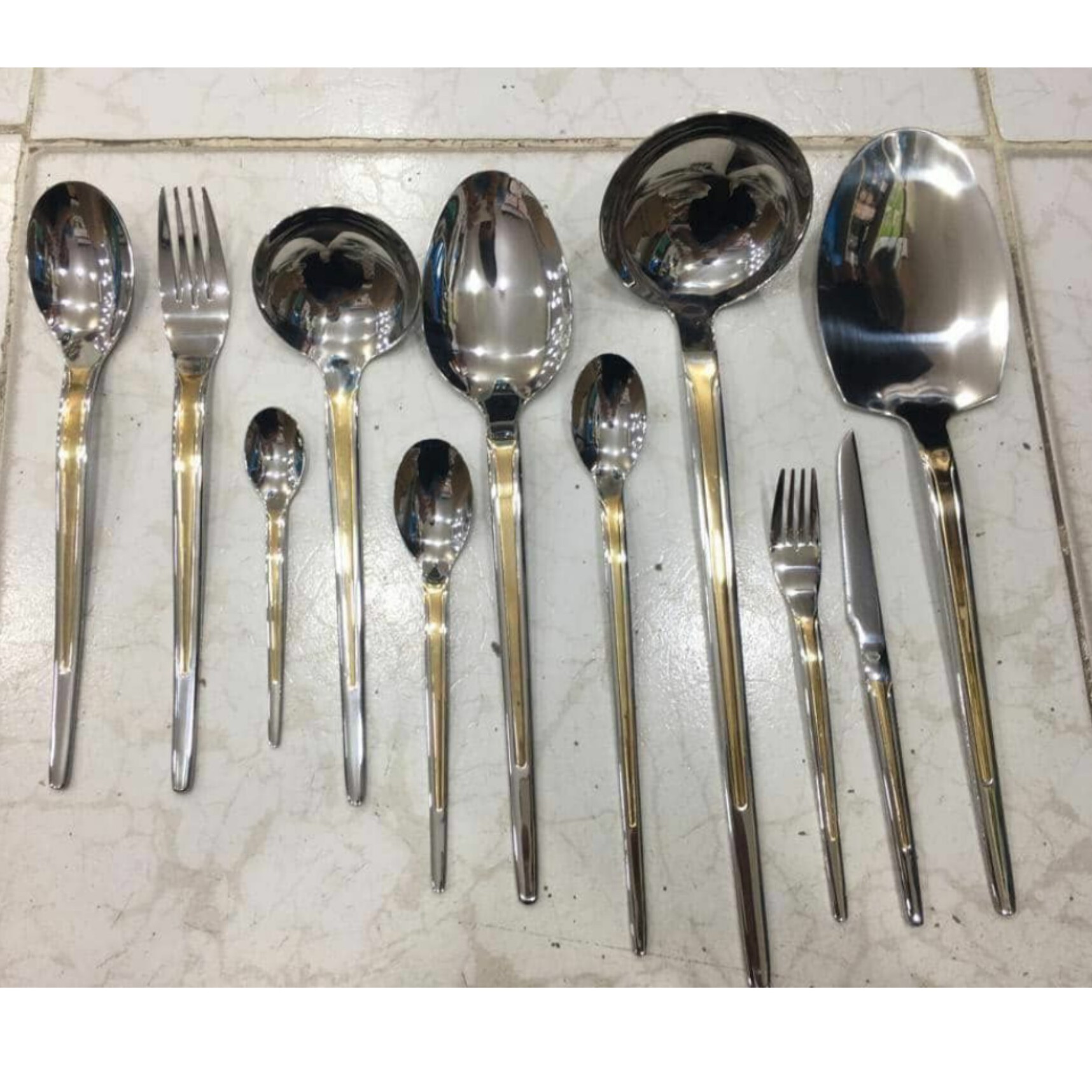 سرویس قاشق چنگال یونیک 120 پارچه دهانه اروپایی استیل نگیر کد 113