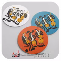 زیرلیوانی طرح جاز - ام دی اف -6 عددی 