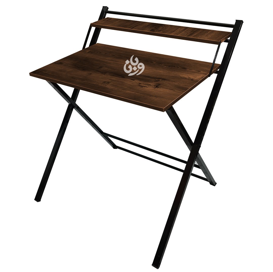 میز تحریر تاشو مدل سرو رنگ قهوه ای تیره