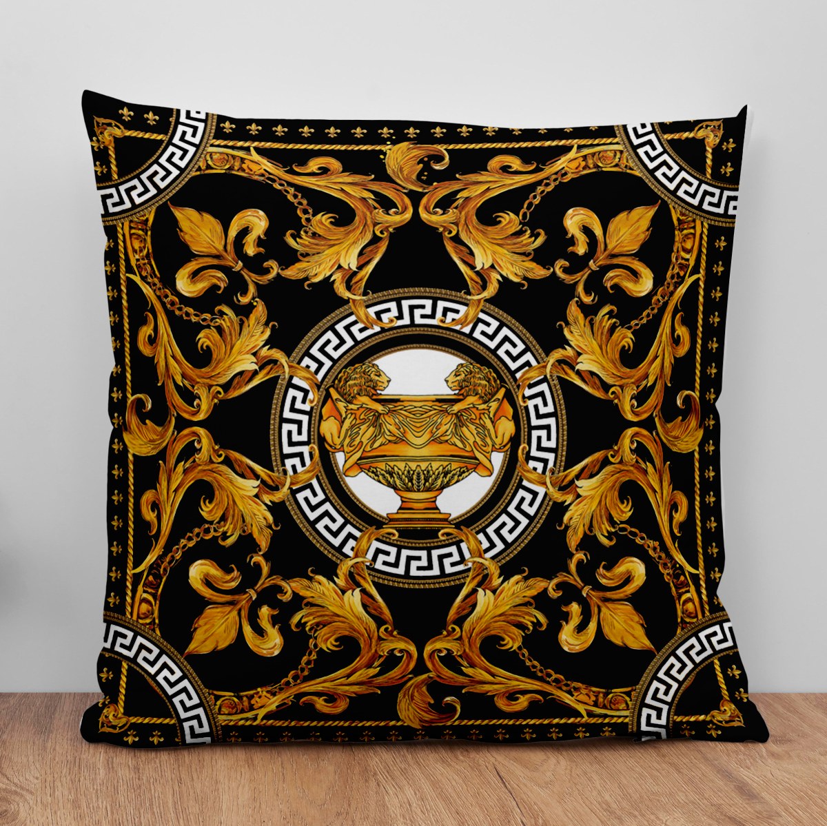 کاور کوسن 40 در 40 سانت ( طرح ورساچه ) - چاپ درو - دارای زیپ مخفی - کد 104