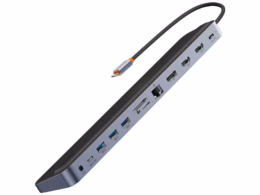 هاب تایپ سی 12 پورت و پایه لپ تاپ بیسوس Baseus EliteJoy Gen2 12-Port Type-C HUB Adapter WKSX030213