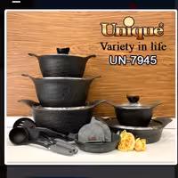 سرویس قابلمه یونیک 14 پارچه مشکی گرانیتی رز  کد 7945


