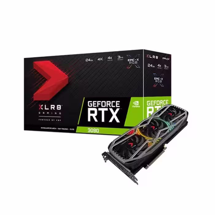 کارت گرافیک پی ان وای مدل GeForce RTX 3090 24GB XLR8 Gaming REVEL EPIC-X RGB Triple Fan Edition