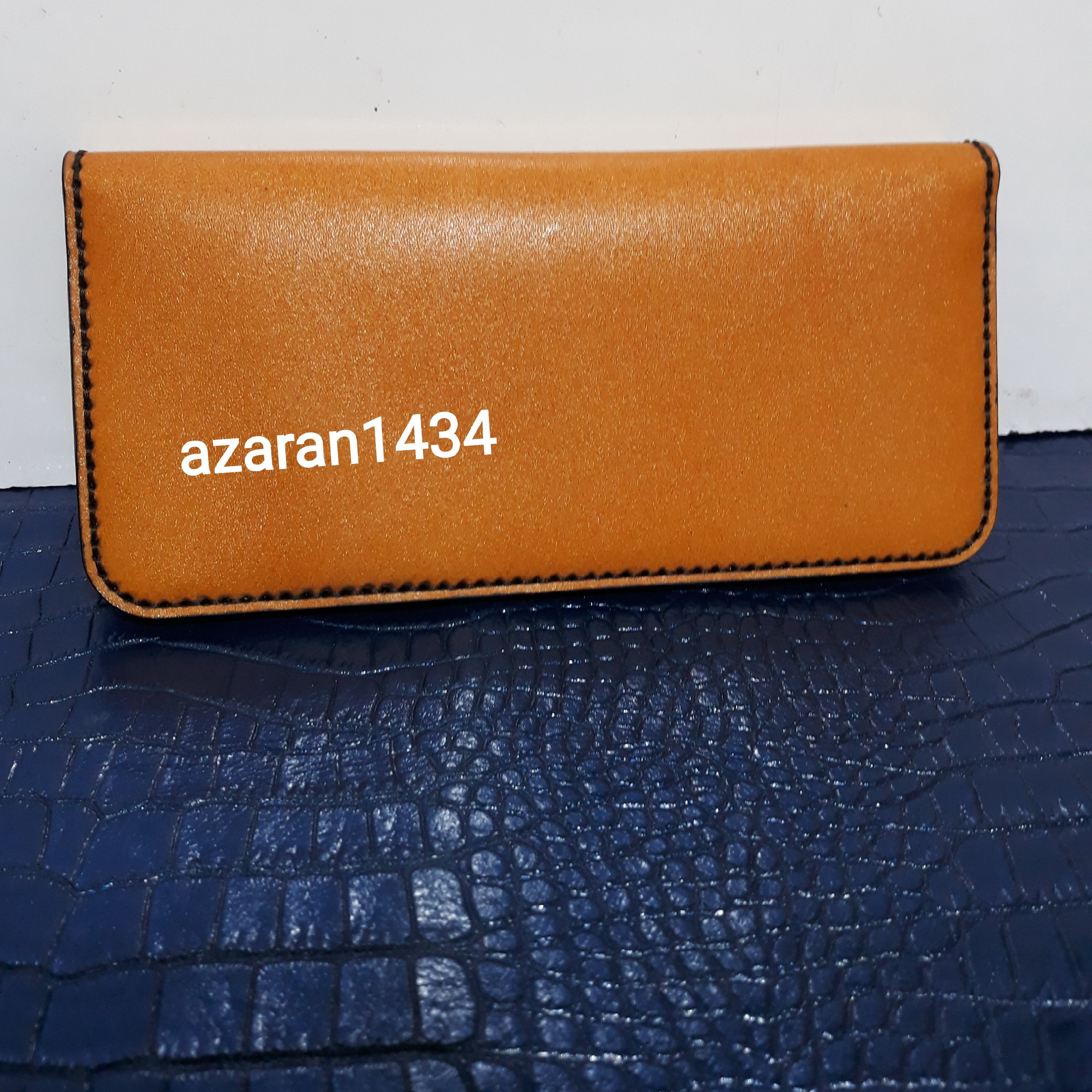 کیف پول مدل کتی  مردانه دوخته شده باچرم طبیعی گاوی