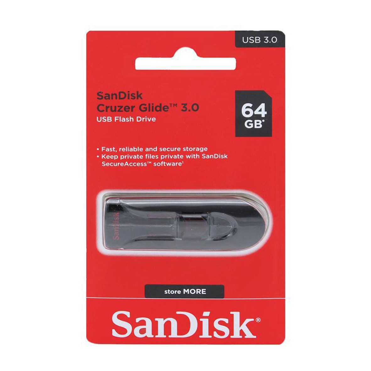 فلش 64 گیگ  مشکی سن دیسک GLIDE 