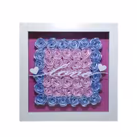 تابلو گل روبان دوزی مدل pink