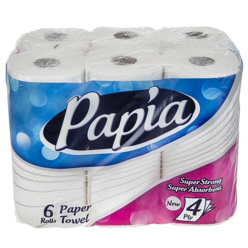 دستمال حوله کاغذی پاپیا بسته 6 عددی

