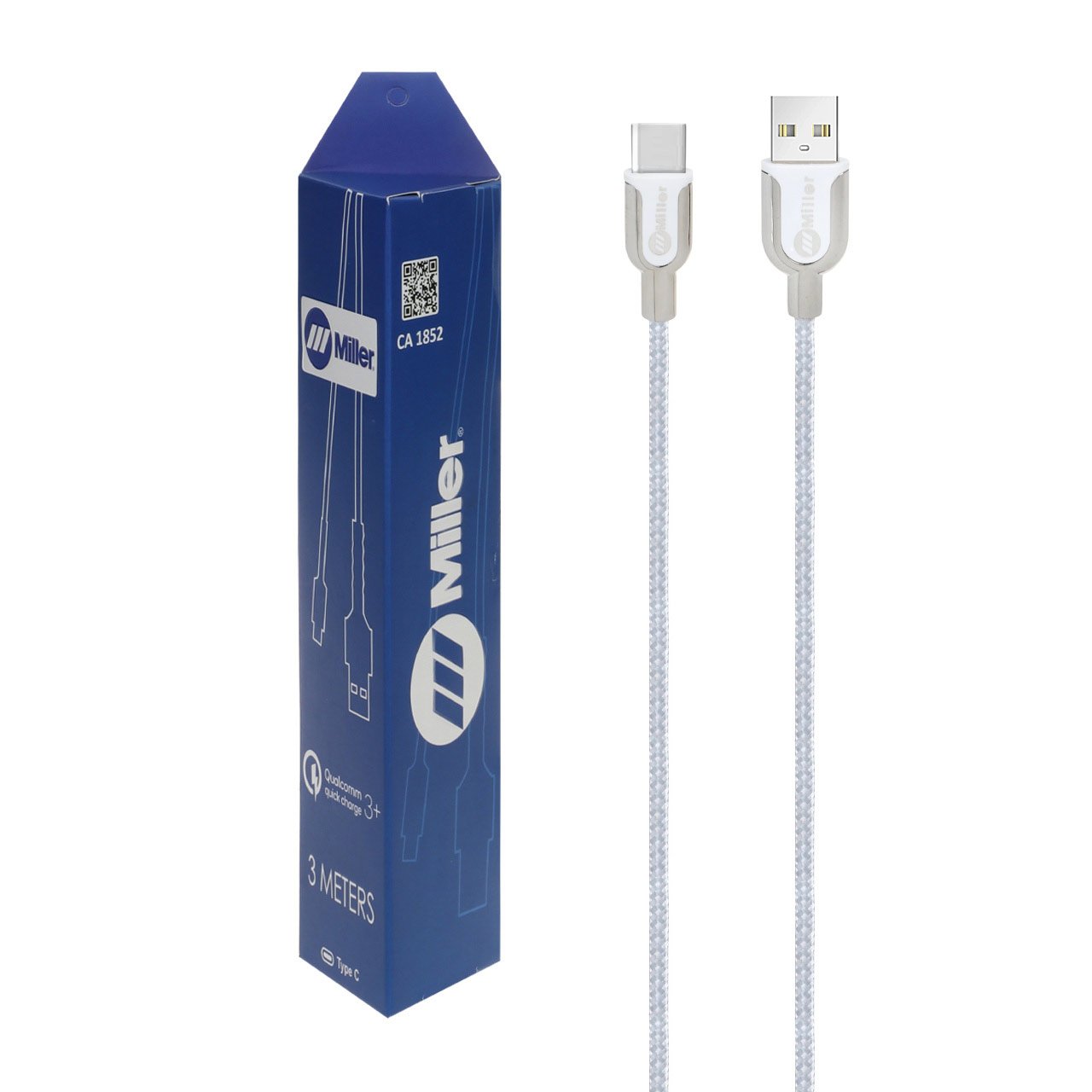 کابل شارژ 3 متری سوپر فست شارژ Miller Type-C (کیفیت عالی)