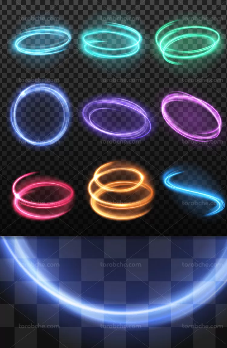 نورهای رنگی بصورت وکتور | گرافیک با طعم تربچه