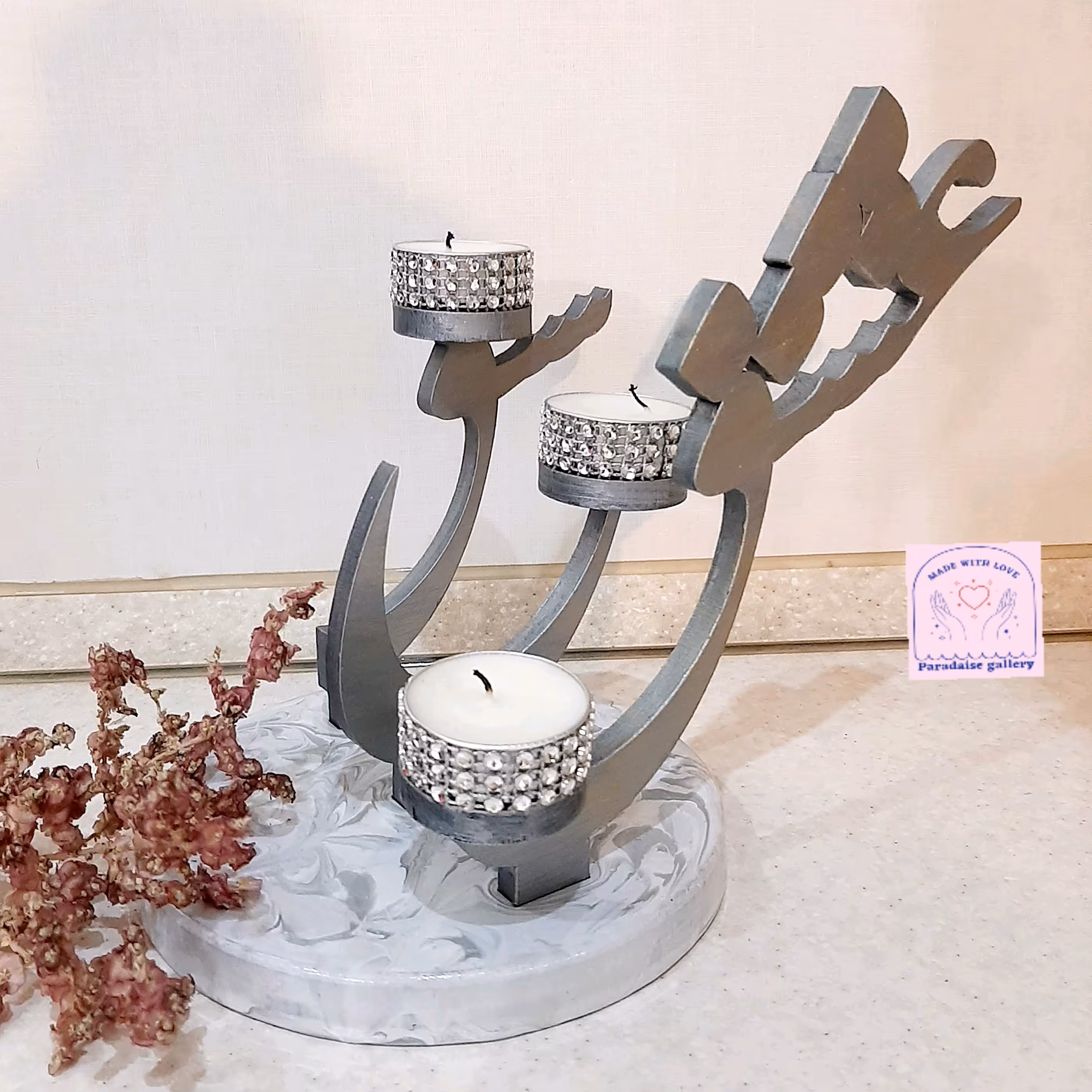 جاشمعی عشق نقره ای طوسی