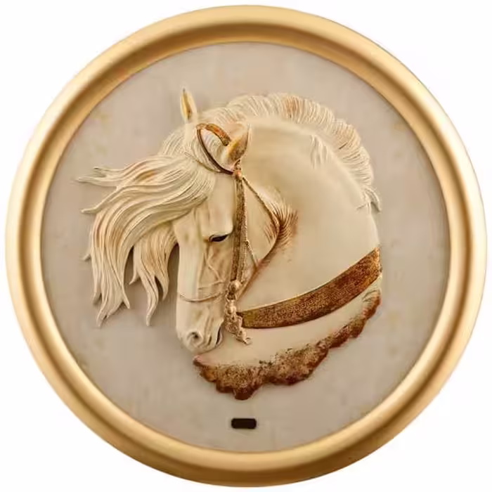 تابلو دست ساز پلی رزین با فریم چوبی طرح اسب کرم مدل BRISA کد PH-3008-NEW