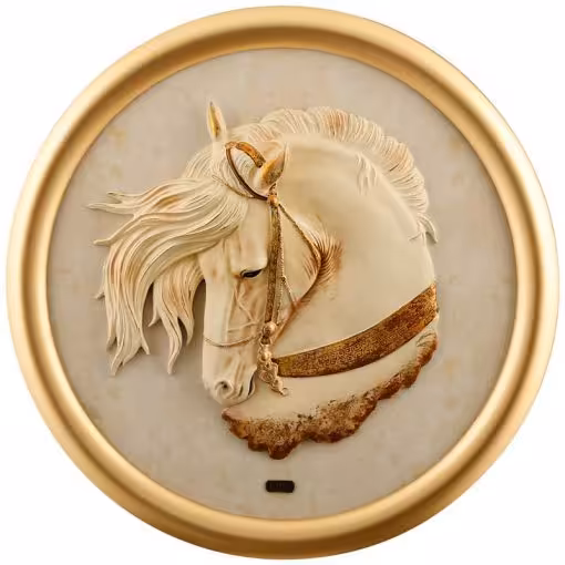 تابلو دست ساز پلی رزین با فریم چوبی طرح اسب کرم مدل BRISA کد PH-3008-NEW