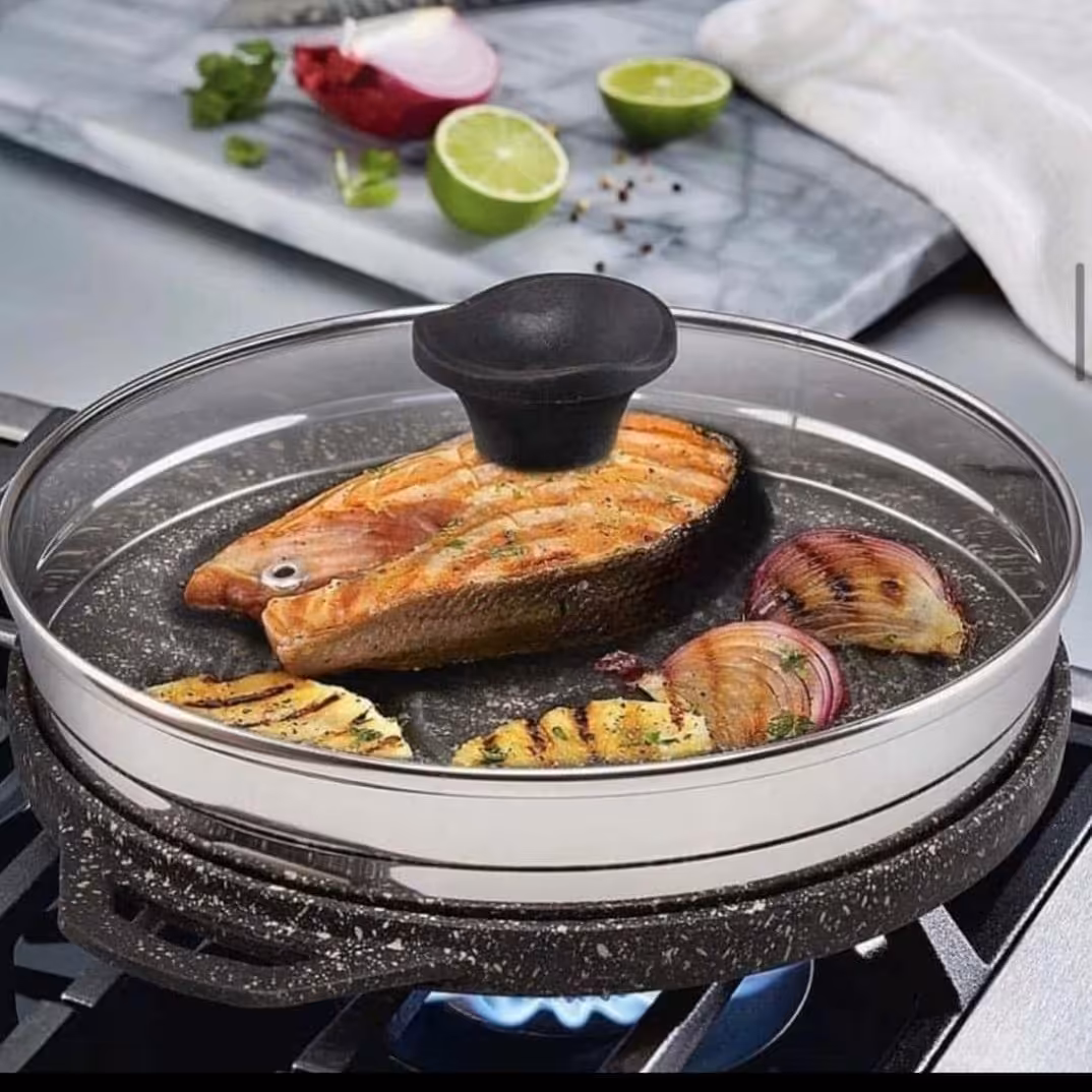 تابه گریل دو طرفه گرانیتی مدل گرد