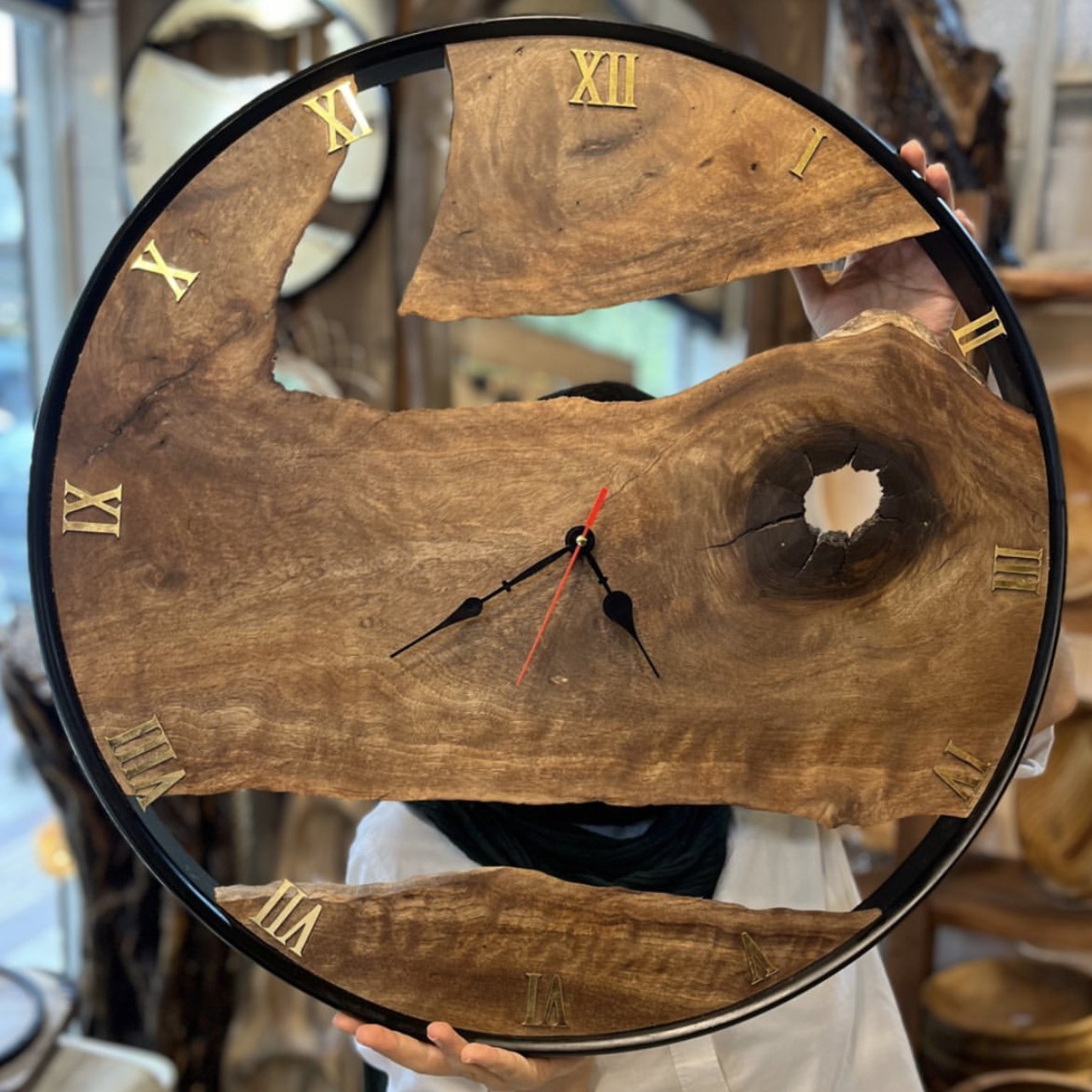 ساعت چوبی دیواری 