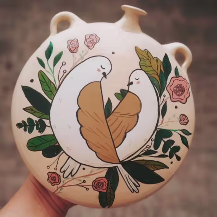 گلدان دیواری سفالی سایز 25