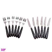 ست کارد و چنگال میوه خوری 12 پارچه طرح سنگ