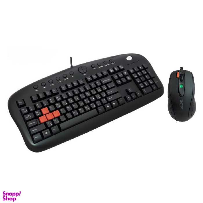 کیبورد و ماوس بازی ای فورتک (A4 Tech) مدل Gaming KX2810 رنگ مشکی
