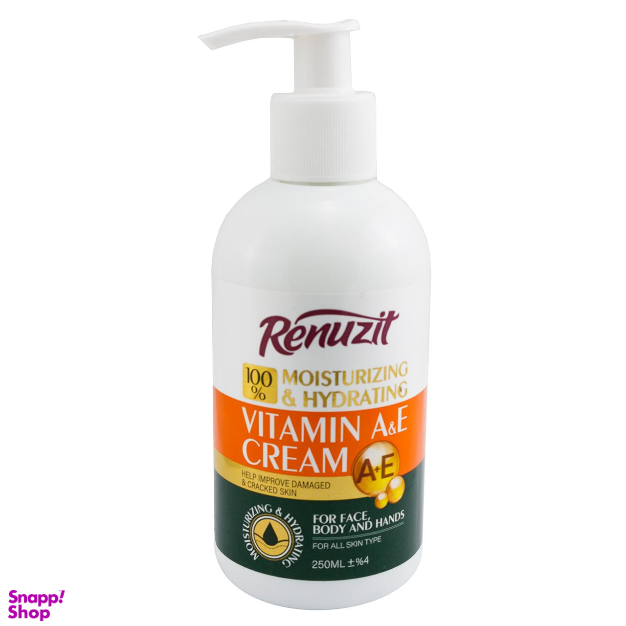 کرم آبرسان رینوزیت (Renuzit) مدل VITAMIN A+E حجم 250 میلیلیتر