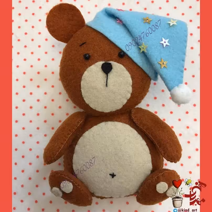 عروسک نمدی خرس خواب آلود