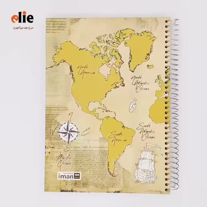 دفترسیمی 100 برگ ایمان جلد سخت طرح جهان