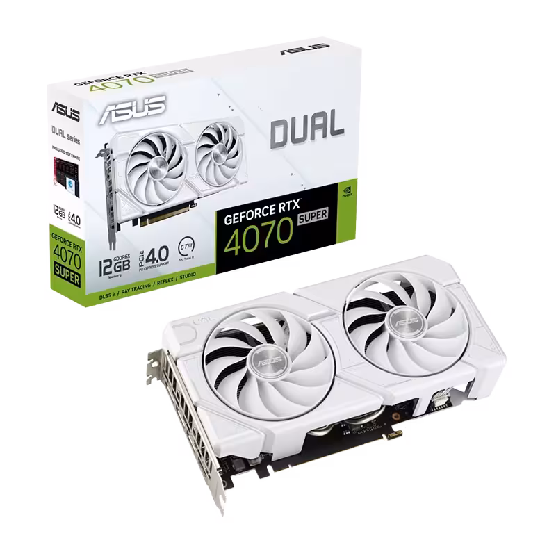 خرید کارت گرافیک ایسوس Dual GeForce RTX 4070 SUPER EVO White OC Edition 12GB