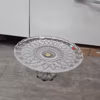 شیرینی خوری بلور تراش انجلیکا با پایه فلزی کیفیت عالی وارداتی 