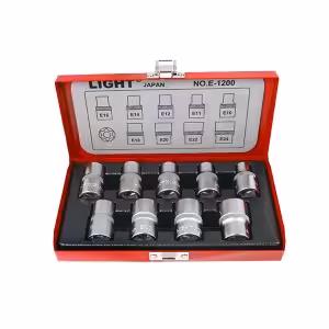 جعبه بکس 9 پارچه E درایو 1/2 اینچ لایت مدل E1200