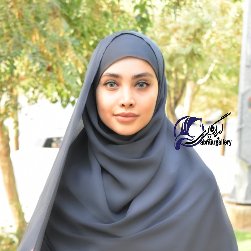 هدشال گرد زیرسازی شده طوسی تیره ساده کرپ حریر
