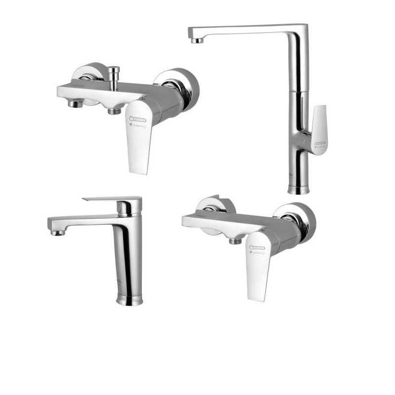 ست 4 تکه شیرآلات درخشان مدل کادیا