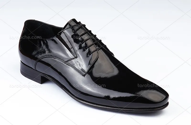 عکس کفش مردانه مشکی براق | گرافیک با طعم تربچه