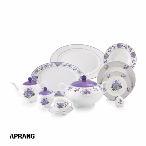 سرویس غذاخوری 28 پارچه چینی زرین ایران سری ایتالیا اف مدل Yas درجه عالی - بنفش
