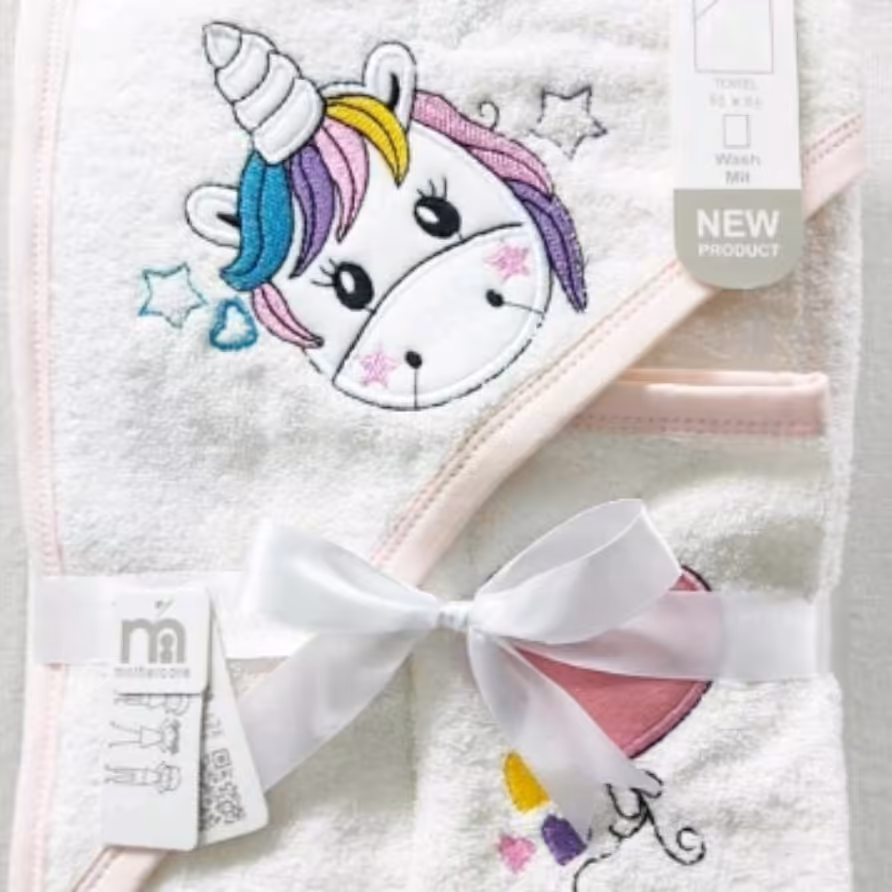 حوله با لیف نوزادی مادرکر مدل اسب تک شاخ