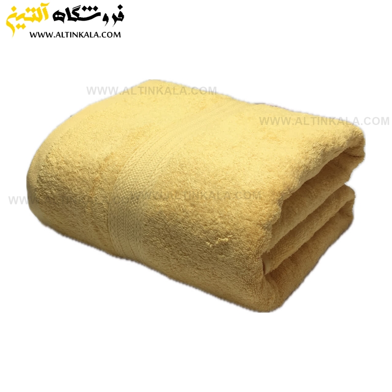 حوله حمامی برق لامع طرح دیور 100×165 زرد موزی