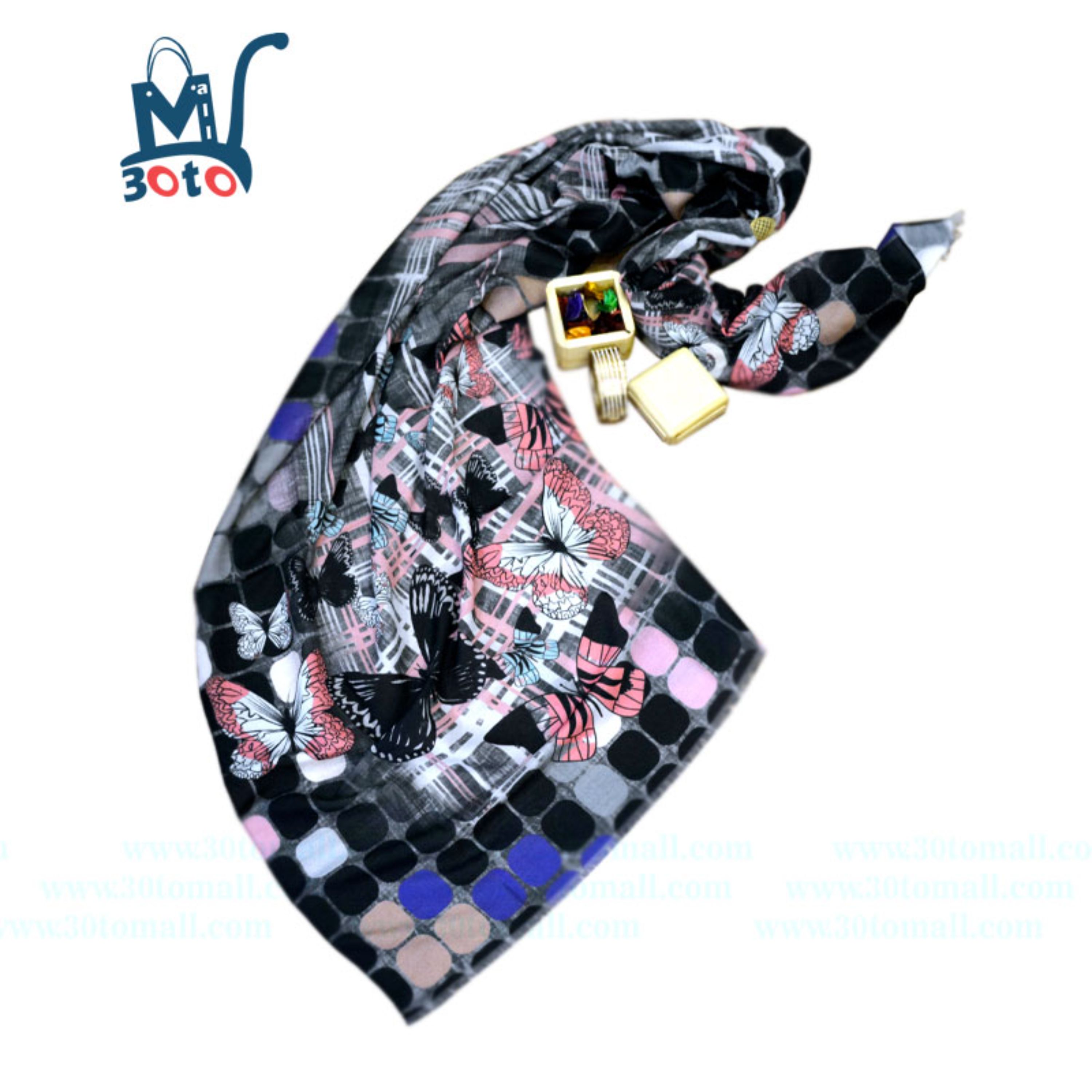 شال نخی زنانه طرح پروانه hs003
