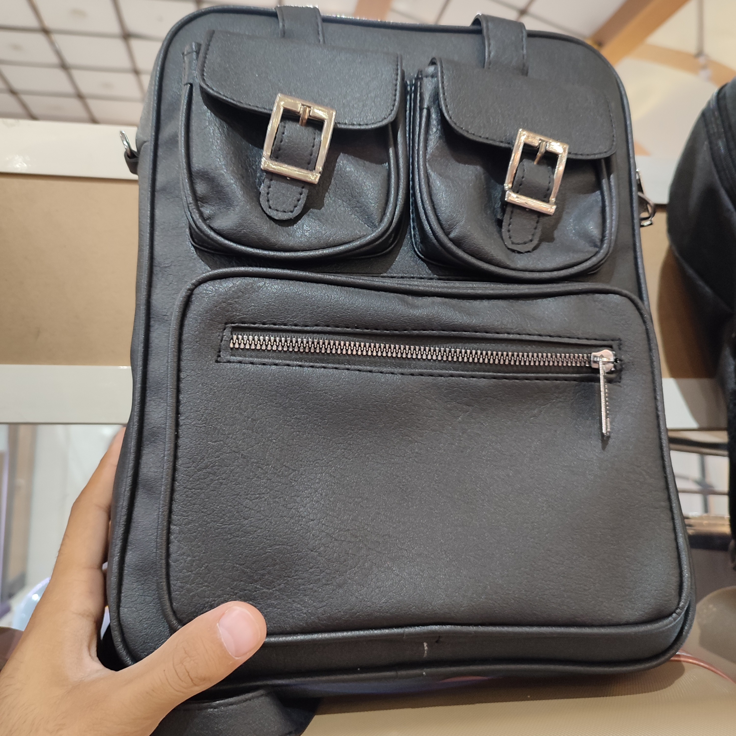 کیف اداری زنانه سه حالته دانشگاهی دستی .سرشانه .و کوله ای رنگ مشکی