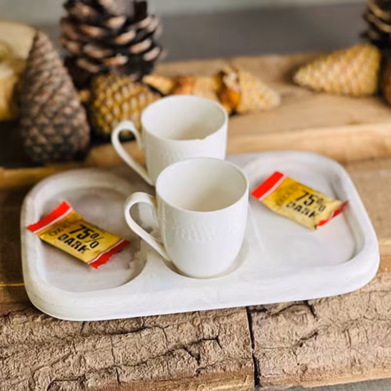 اردوخوری طرح سنگ مستیطل زیبا به رنگ سفید