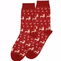 جوراب ساقدار ژاکارد زرشکی برند پاتریس