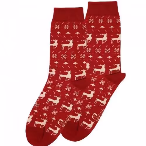 جوراب ساقدار ژاکارد زرشکی برند پاتریس