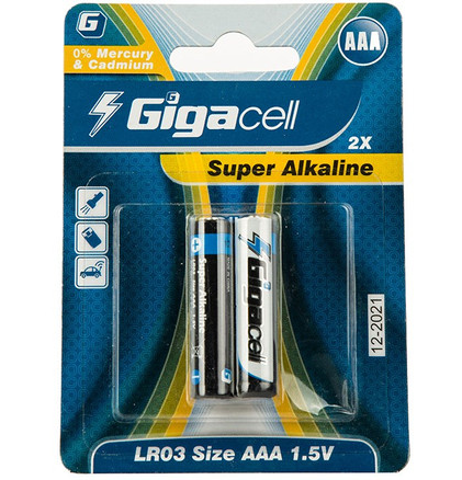 باتری نیم قلمی گیگاسل سوپر آلکالاین پک 2 تایی