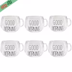 لیوان پیرکس طرح استارباکس مجموعه 6 عددی ( پکیج اقتصادی )