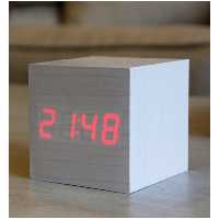 ساعت رومیزی دیجیتال زنگ دار کیمیت مکعبی طرح چوب 
