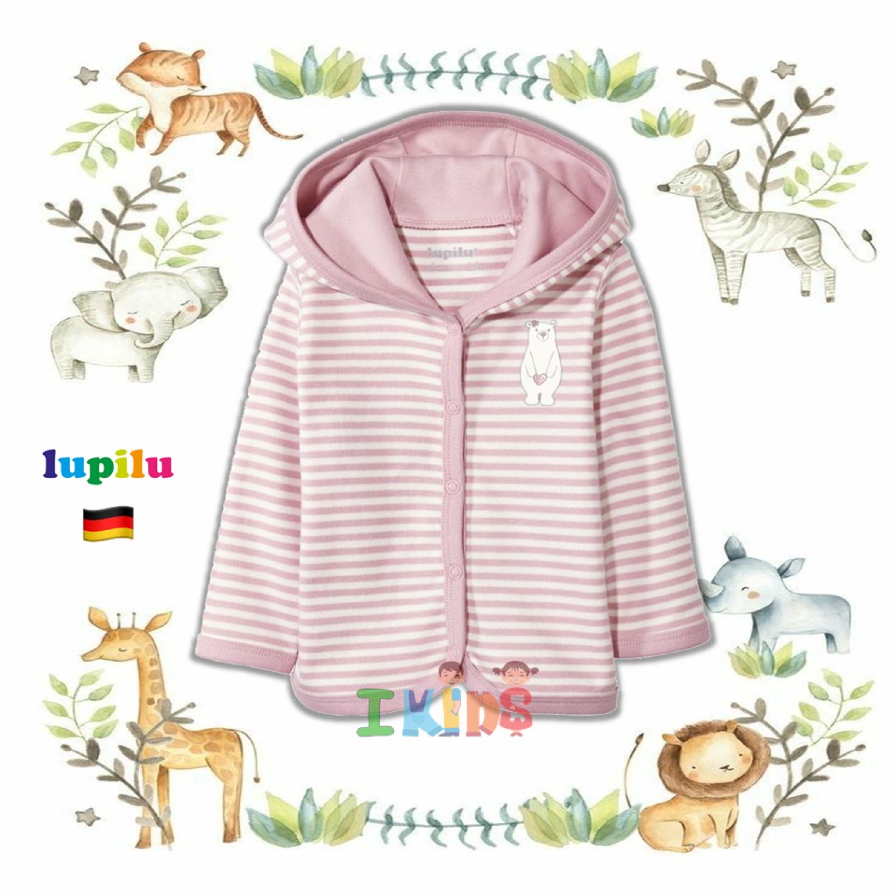 پک دوتایی سوییشرت کلاهدار بچگانه صورتی برند لوپیلو - lupilu کشور آلمان