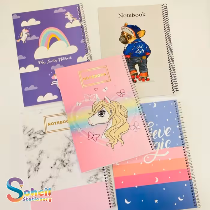 دفتر مشق 60 برگ فنری آی کا (خط مشکی )