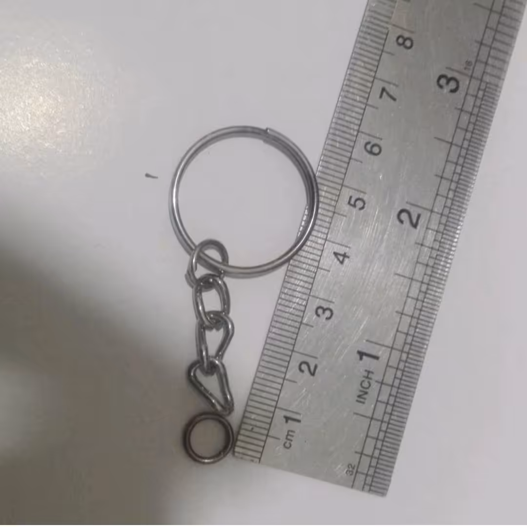 جاکلیدی،حلقه وزنجیر فلزی با رابط گرد بسته ی 300عددی(سرکلیدی،جاسویچی