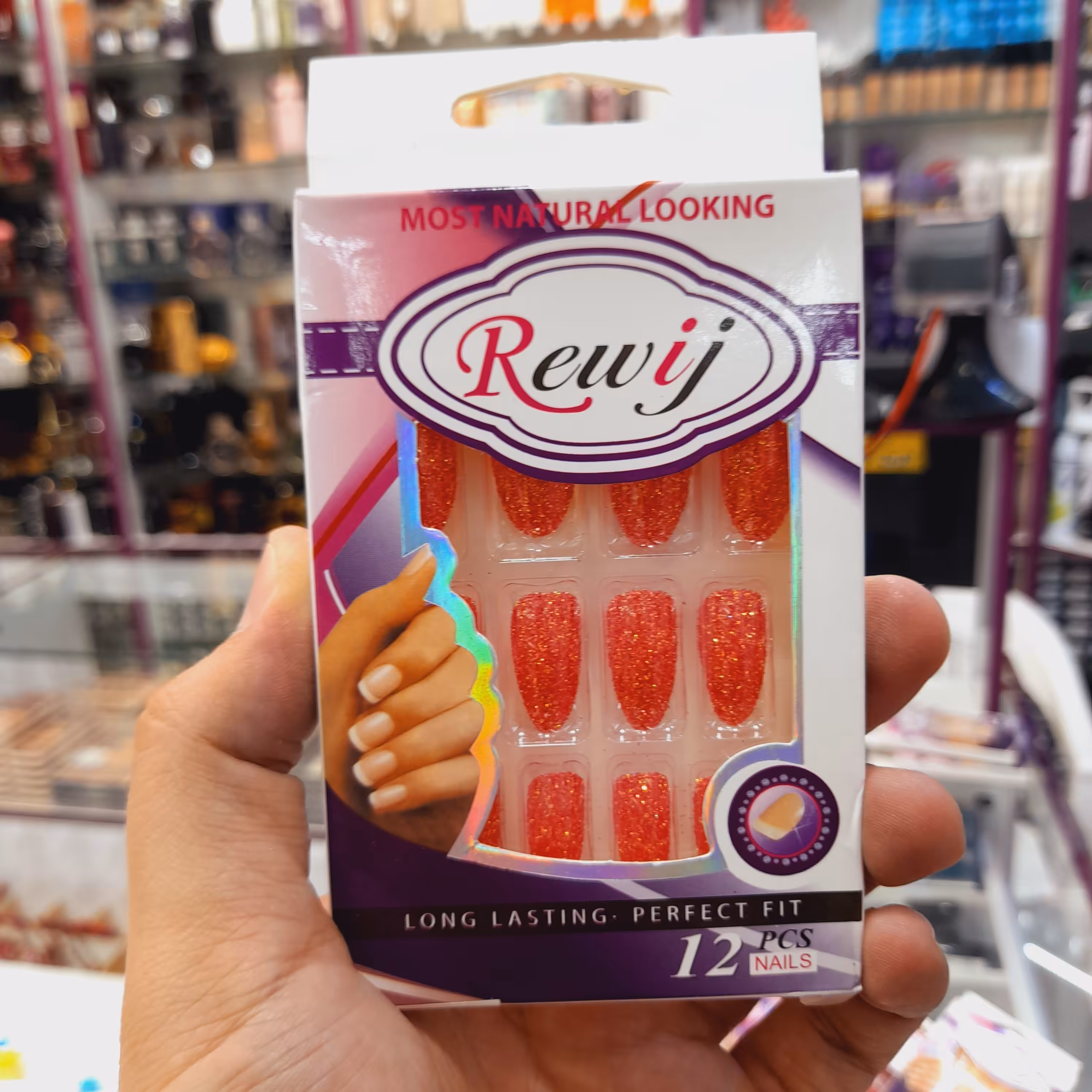 ناخن مصنوعی 12 عددی مرغوب طرح لاک ژل 9