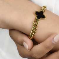 دستبند استیل کارتیر ونکلیف مشکی کد 5762